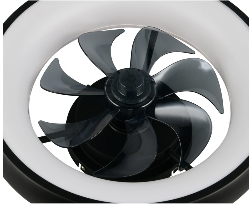 Trio Leuchten R69182132 MUONIO - Stropní LED černý ventilátor s dálkovým ovladačem, LED 20W, 2300lm, 2700-6500K, Ø 40cm
