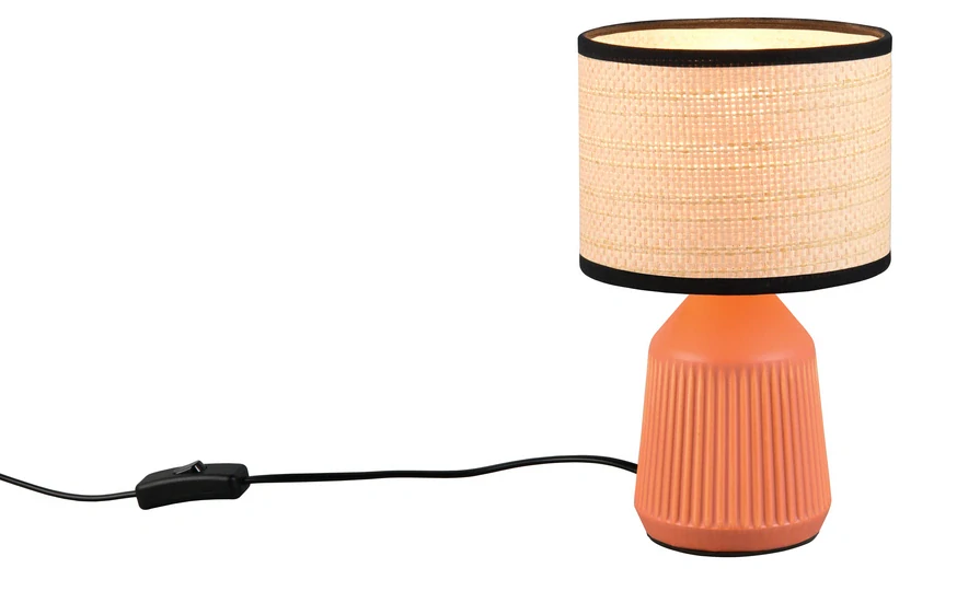 Trio Leuchten R56801939 FORMENTERA - Stolní lampička s keramickým podstavcem v terracotta barvě, 1 x E14, výška 26,5cm