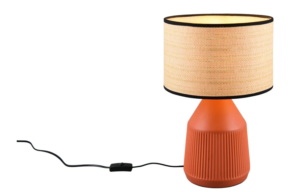 Trio Leuchten R56801039 FORMENTERA - Stolní lampička s keramickým podstavcem v terracotta barvě, 1 x E27, výška 43cm