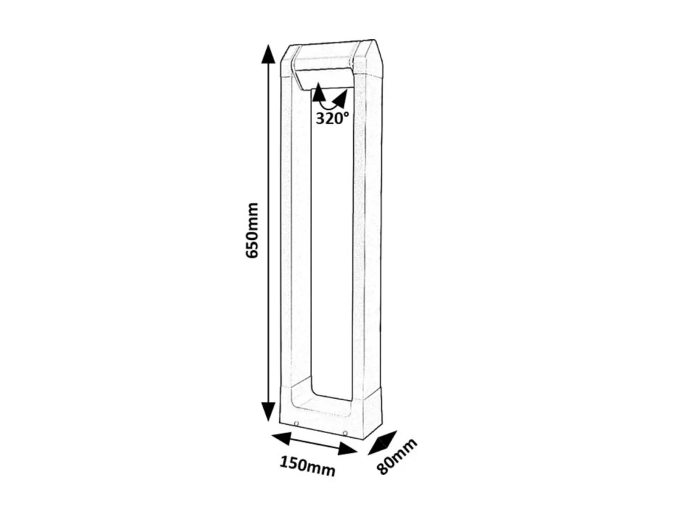 Rabalux 77104 MEDNA - LED venkovní antracitová stojací lampa, LED 8W, 3000K, IP54, 65cm