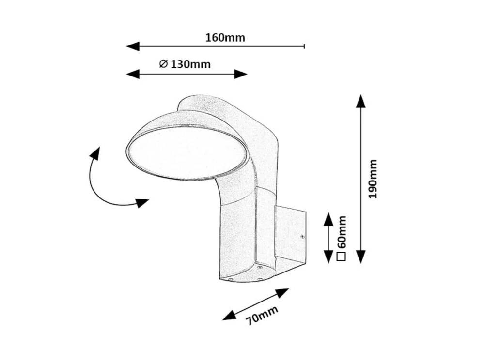 Rabalux 77148 WENGEN - LED venkovní černé nástěnné svítidlo, LED 12W, 3000K, IP54