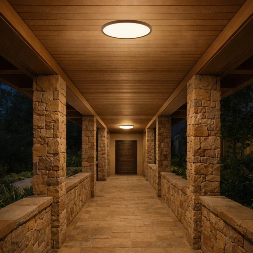 Rabalux 75080 MAUREC - Stropní LED venkovní svítidlo v hnědé barvě, LED 18W, 1540lm, 3000 - 4000 - 6000K, IP44, 29cm