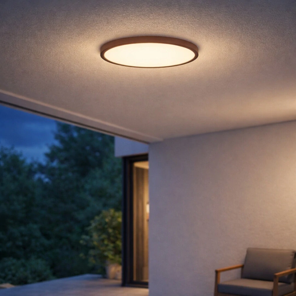 Rabalux 75083 Lautrec - Stropní LED venkovní svítidlo v hnědé barvě, LED 24W, 2030lm, 3000 - 4000 - 6500K, IP44, 40cm