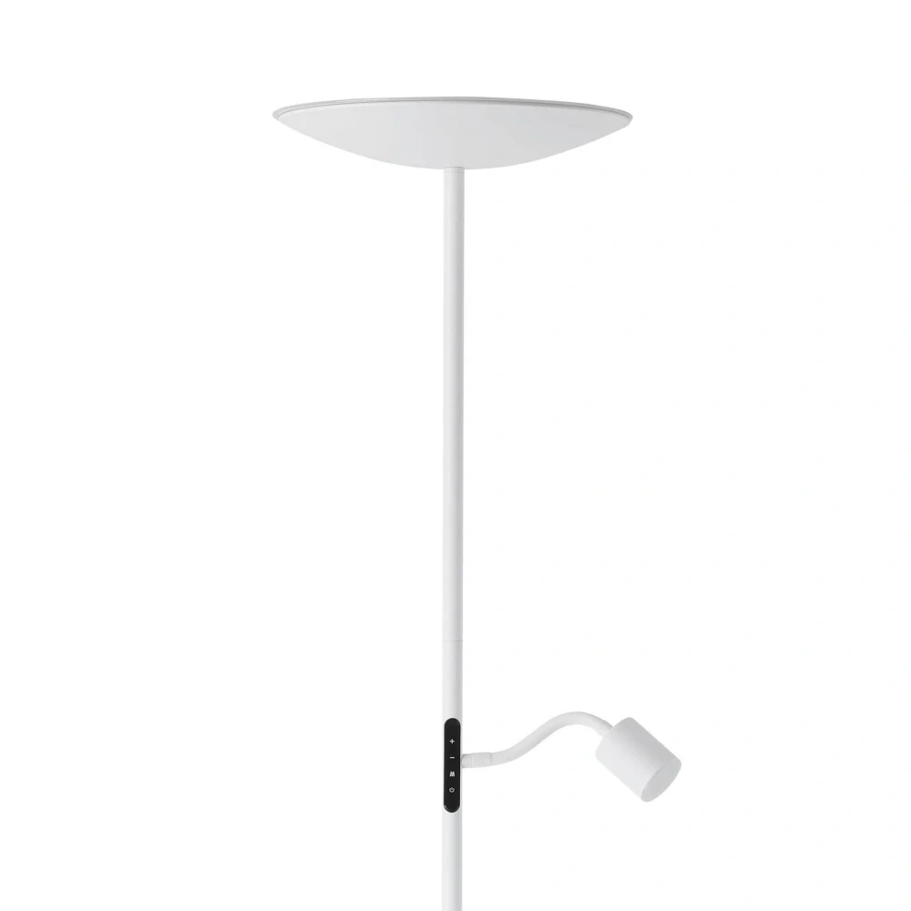 Eglo 901978 CONIVARINO - Čtecí dotykem stmívatelná LED lampa v bílé barvě, LED 26,5W + 4W, 170cm