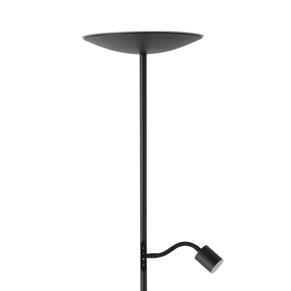 Eglo 901977 CONIVARINO - Čtecí dotykem stmívatelná LED lampa v černé barvě, LED 26,5W + 4W, 170cm