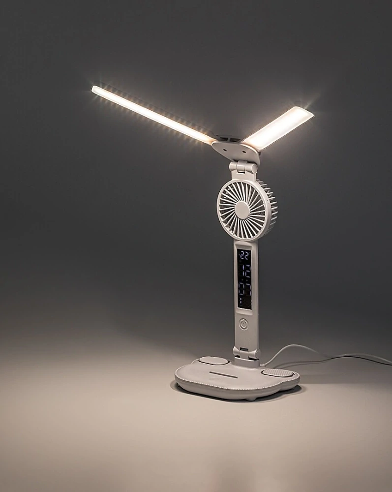 Rabalux 74030 NOVILO - LED dotykem stmívatelná stolní lampa s ventilátorem, LED 7W, 420lm, 3000-4000-6500K