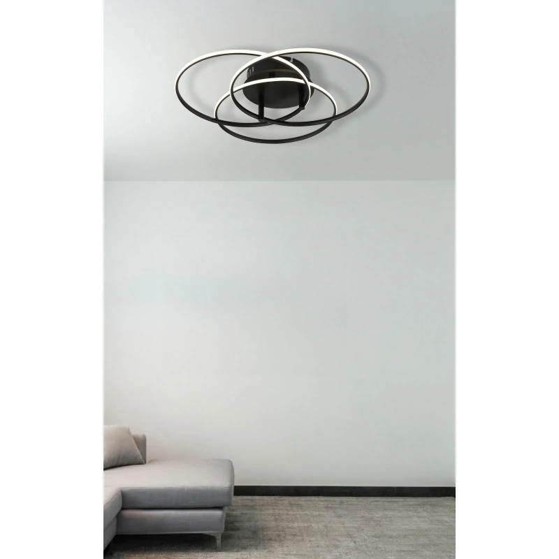 Globo 67355-40 KOMBOS - Stropní LED svítidlo v černé barvě, LED 40W, 4000K, Ø 45cm 