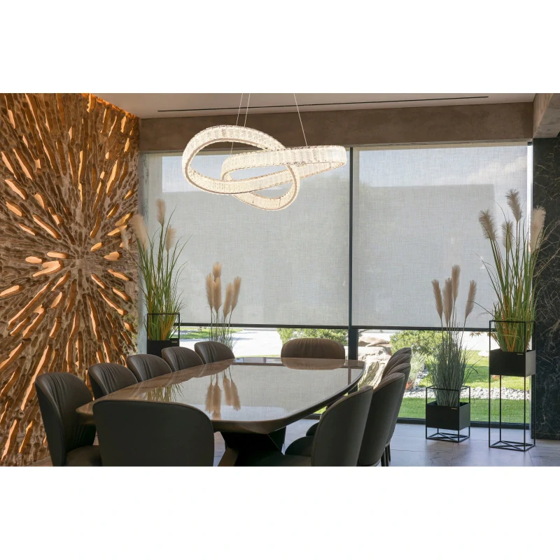 Globo 67162-110CCT MUCKY - Křišťálový závěsný lustr stmívatelný ovladačem, LED 110W, 2700–6500K, Ø 78cm
