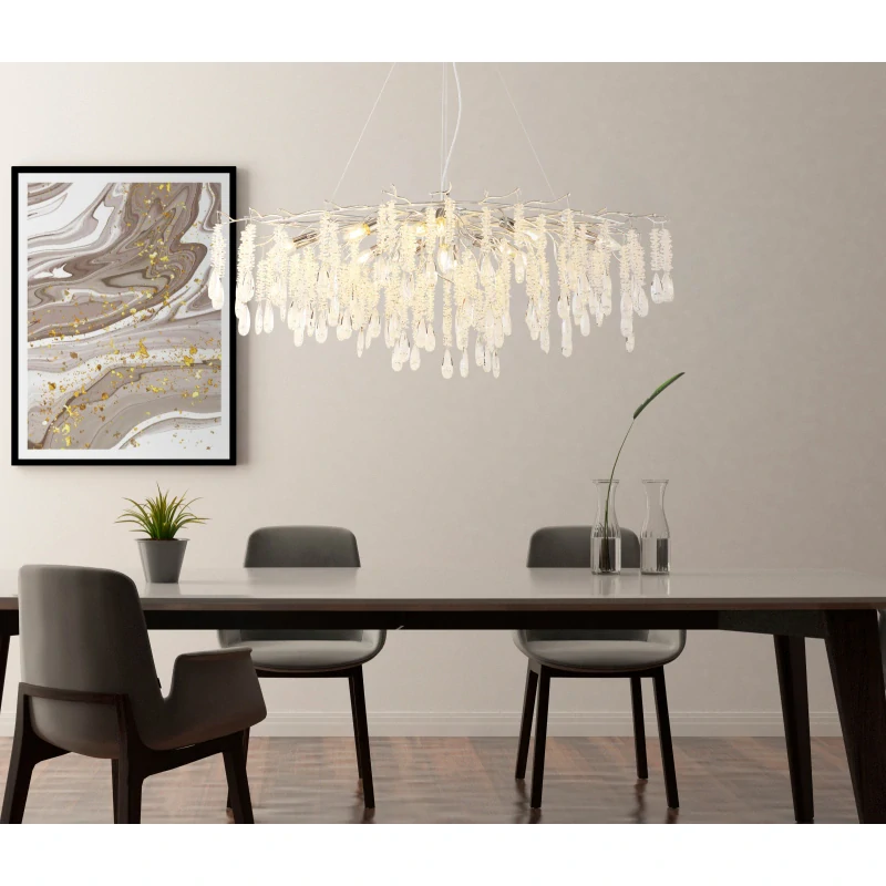 Globo 64141H2 KINGA - Závěsný lustr se skleněnými krystaly, 12 x E14, 120 x 50cm