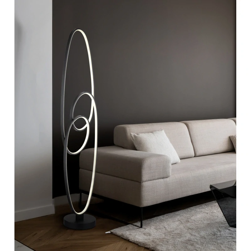 Globo 67177-36S SPIRA - Stojací LED lampa v matné černé barvě, 39W, 2700/4000/6500K, 122cm
