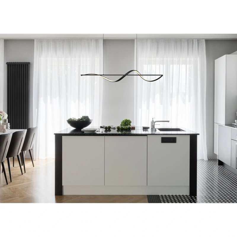 Globo 67207-24 VIOLINO - Závěsné svítidlo v matné černé barvě, 24W, 3000K, 120cm