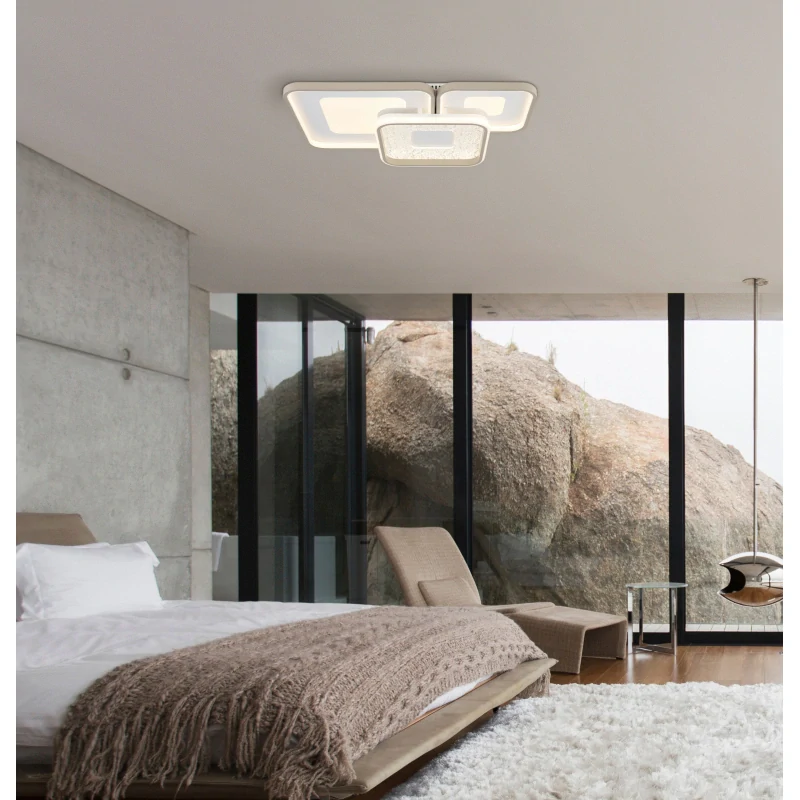 Globo 48097-62 MOSAIKO - Stropní LED svítidlo s dálkovým ovladačem, LED 55W, 2700-6000K, 65 x 45cm