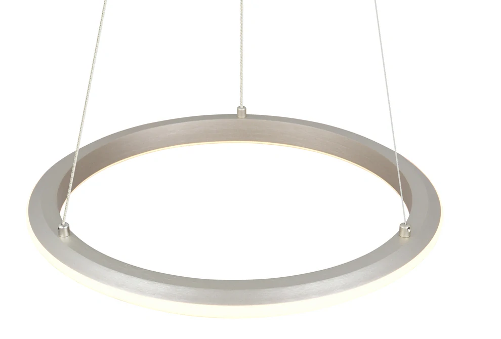 Trio Leuchten 331010107 AMADOR - Vypínačem stmívatelné závěsné kruhové svítidlo v matném niklu, LED 34W, 2300+3000+4000K, Ø 45cm