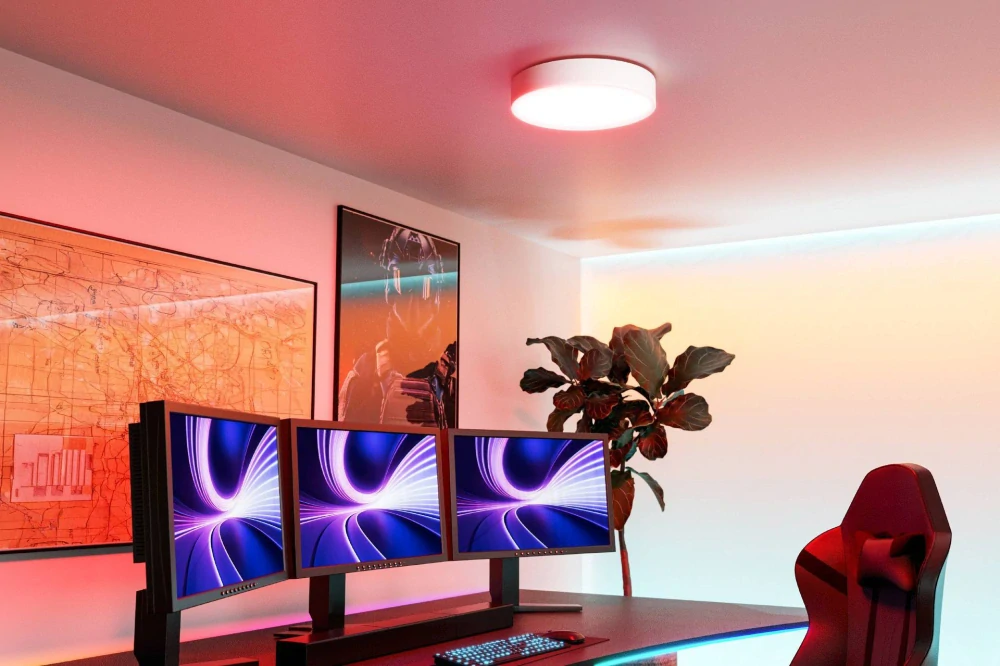 Eglo ZIGBEE 901906 GALLIZZI-Z - Stropní bílé RGB LED svítidlo ovládané ovladačem, nebo z mobilní aplikace, LED 15W, Ø 39cm