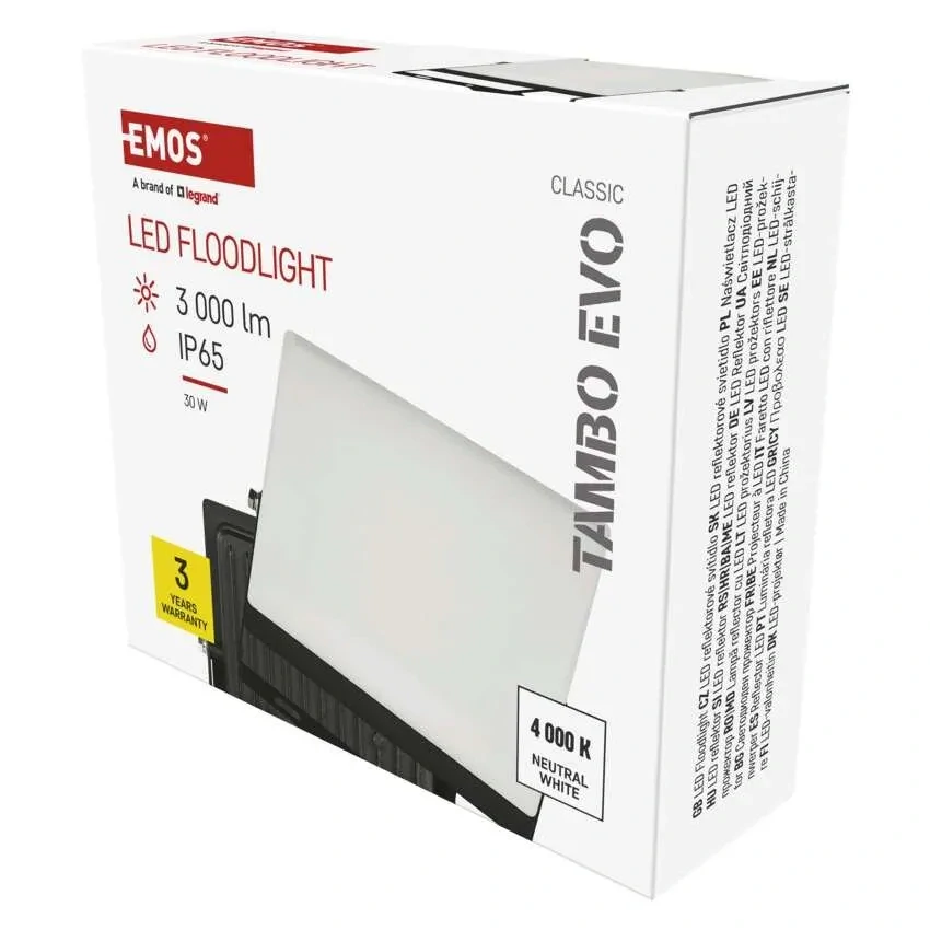 Emos ZS2534 TAMBO EVO - LED venkovní reflektor, 30W, 3000lm, IP65