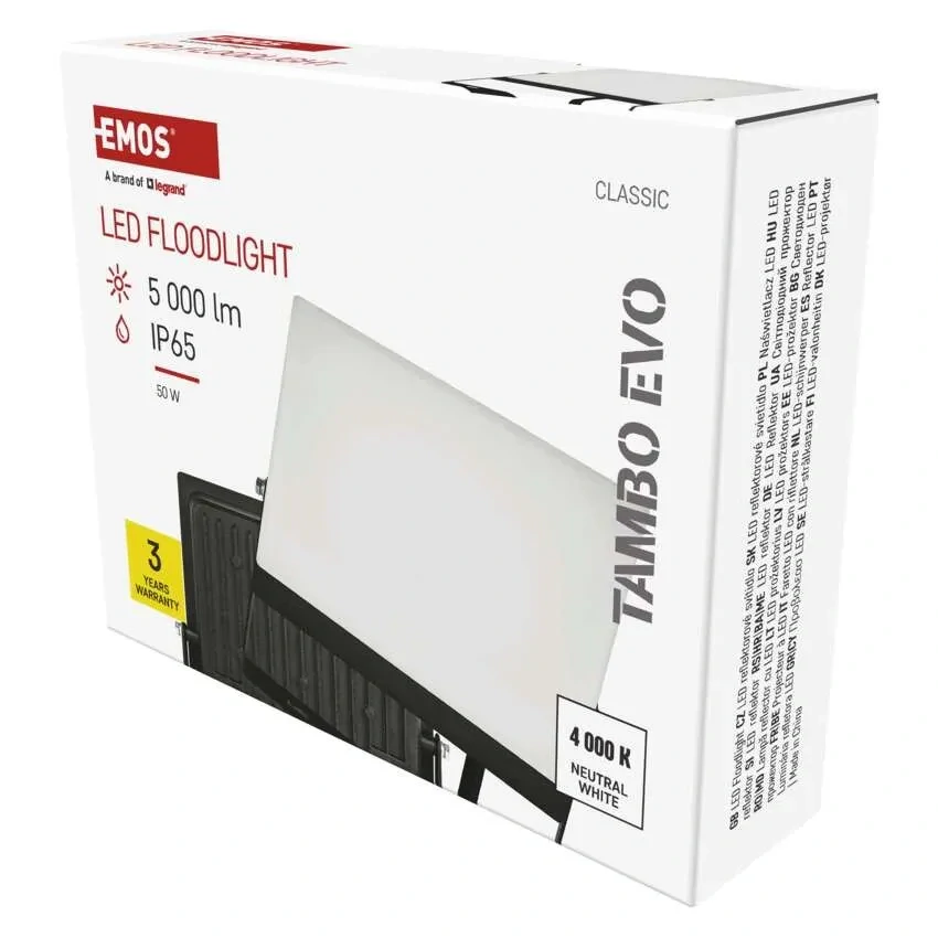 Emos ZS2544 TAMBO EVO - LED venkovní reflektor, 50W, 5000lm, IP65