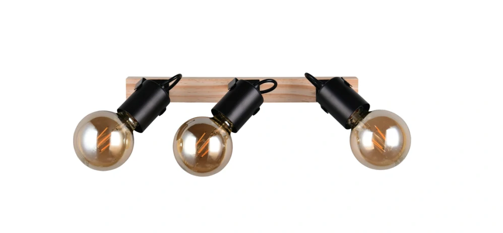 Trio Leuchten R86663032 LYNAR - Sropní černé trojbodové svítidlo v retro stylu, 3 x E27
