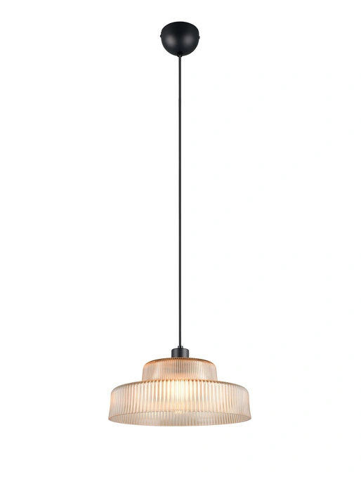 Trio Leuchten R36761013 ABELLA - Závěsný lustr se skleněným jantarovým stínidlem, 1 x E27