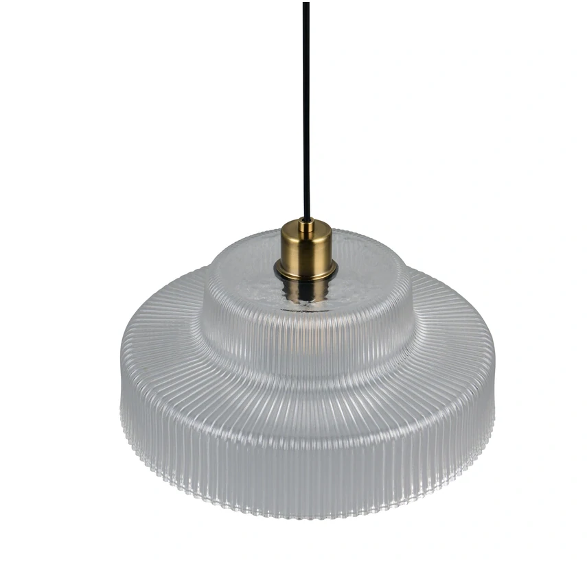 Trio Leuchten R36761052 ABELLA - Závěsný mosazný lustr se skleněným stínidlem, 1 x E27