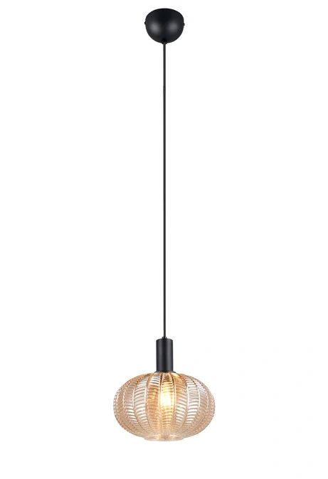 Trio Leuchten R36771013 ELVEZIA - Závěsný lustr se skleněným jantarovým stínidlem, 1 x E27
