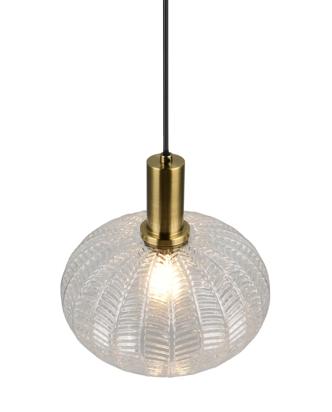 Trio Leuchten R36761052 ELVEZIA - Závěsný lustr s mosaznými prvky, 1 x E27