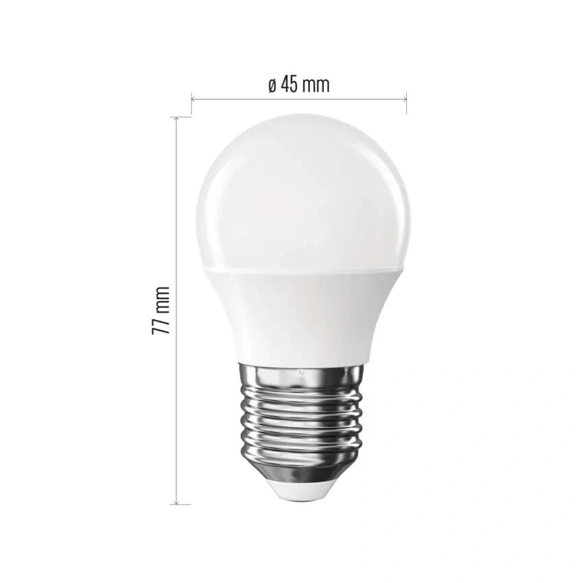 LED žárovka E27 G45, ZQ6E21, malá baňka 4,2W  - Teplá bílá