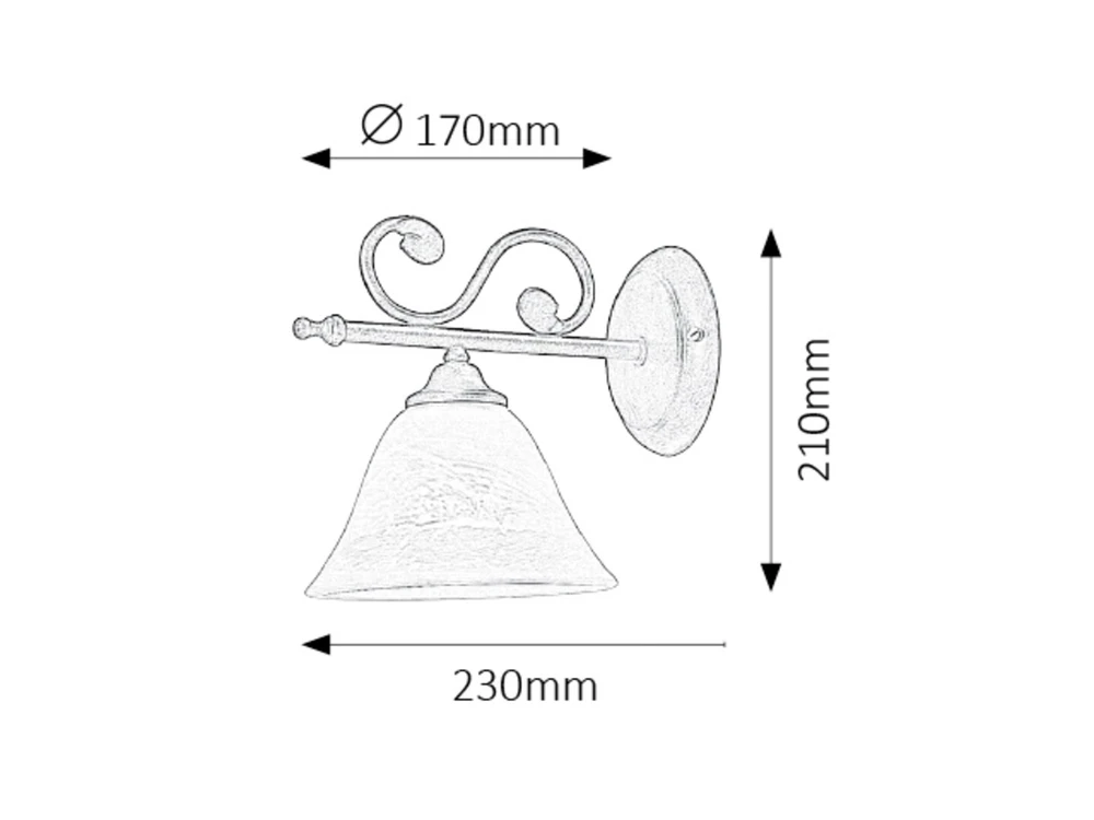 Rabalux 7771 DOROTHEA - Rustikální nástěnná lampička + Dárek LED žárovka E14