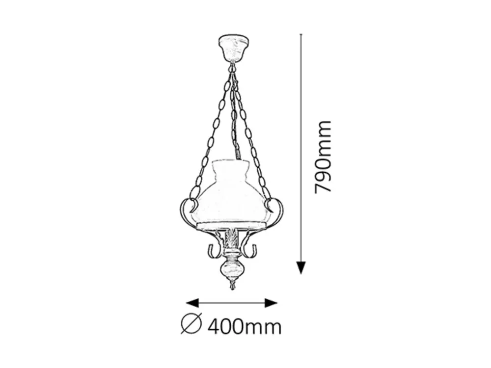 Rabalux 7076 PETRONEL - Rustikální závěsné svítidlo, 1 x E27, Ø 32cm