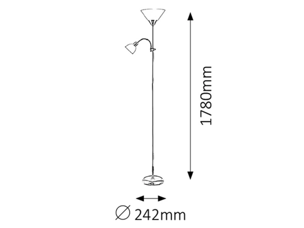 Rabalux 4065 ACTION - Stojací lampa s bodovkou na čtení v bronzové barvě, 1 x E27 + 1 x E14, 178cm