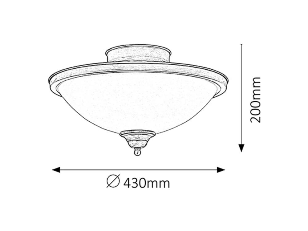 Rabalux 2759 ELISETT - Stropní rustikální svítidlo v bronzové barvě 2 x E14, Ø 43cm
