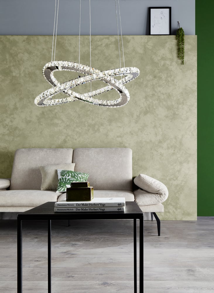 Eglo 31667 VARRAZO - Závěsný LED křišťálový lustr, LED 29W, Ø 55cm