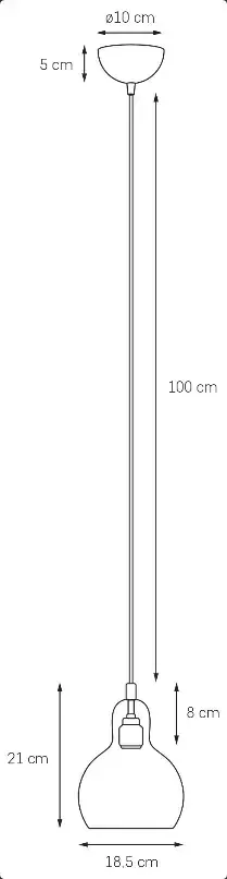 Kaspa 10121109 LONGIS I - Závěsné svítidlo s čirým sklem, černý textilní kabel, 1 x E27, Ø 18,5cm