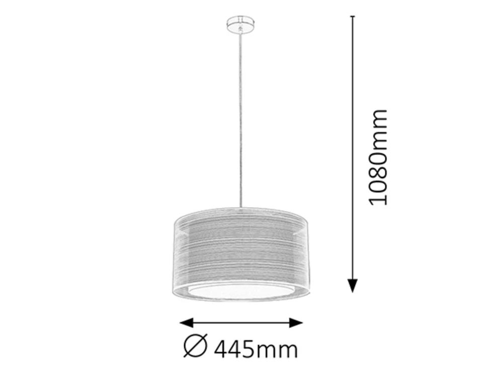 Rabalux 2632 ANASTASIA - Závěsný lustr s textilním stínidlem, Ø 44,5cm