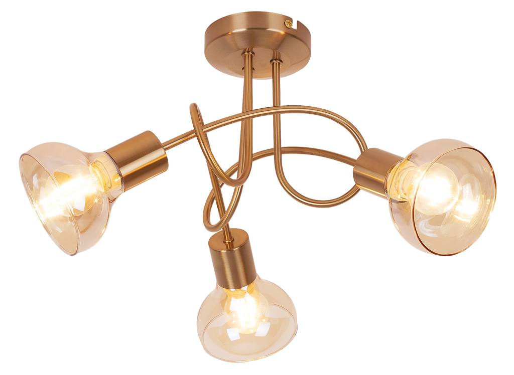 Rabalux 5548 HOLLY 2 - Moderní stropní svítidlo s jantarovými skly Ø 46cm