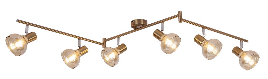 Rabalux 5553 HOLLY 2 - Moderní stropní svítidlo s jantarovými skly, 150cm šířka