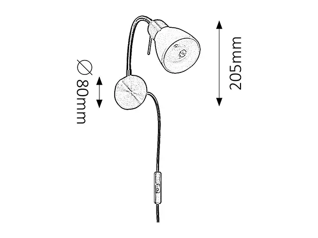 Rabalux 6320 SOMA - Nástěnné svítidlo s kabelem do zásuvky, barva bronz, 1 x E14