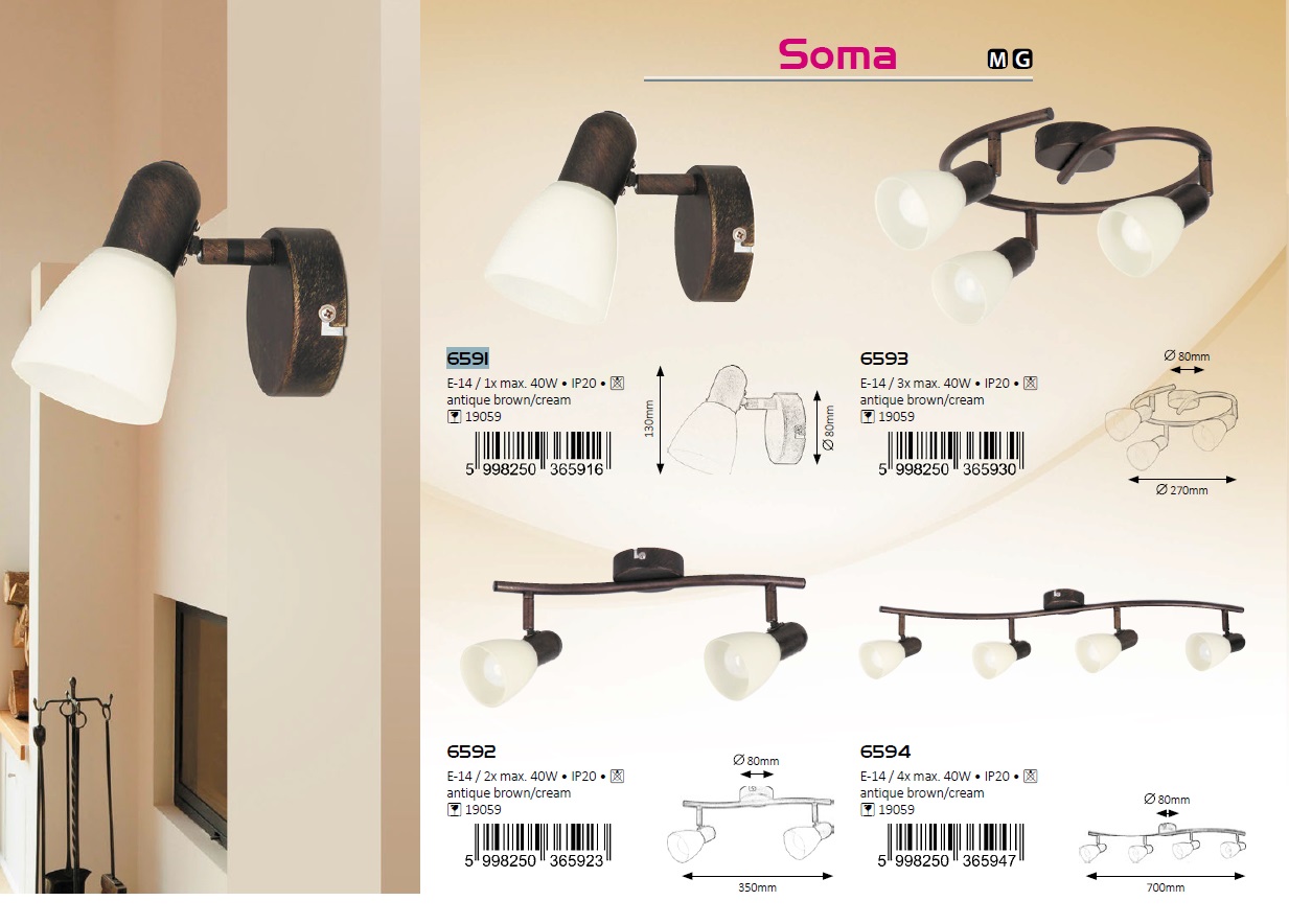Rabalux 6593 SOMA 2 - Stropní bodové svítidlo 3 x E14