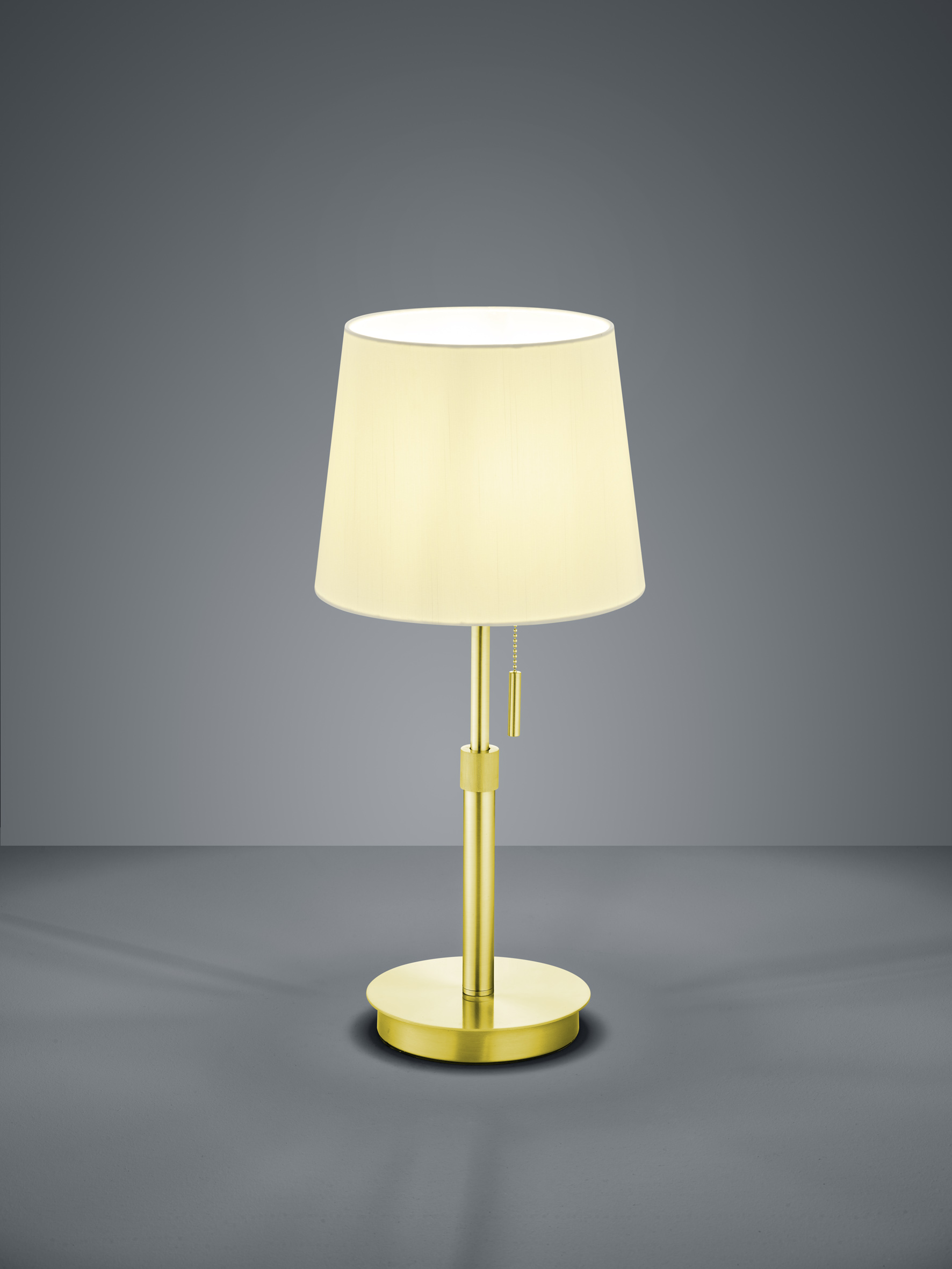 Trio Leuchten 509100108 LYON - Stolní moderní lampa s tahovým vypínačem a bílým textilním stínidlem, 56cm