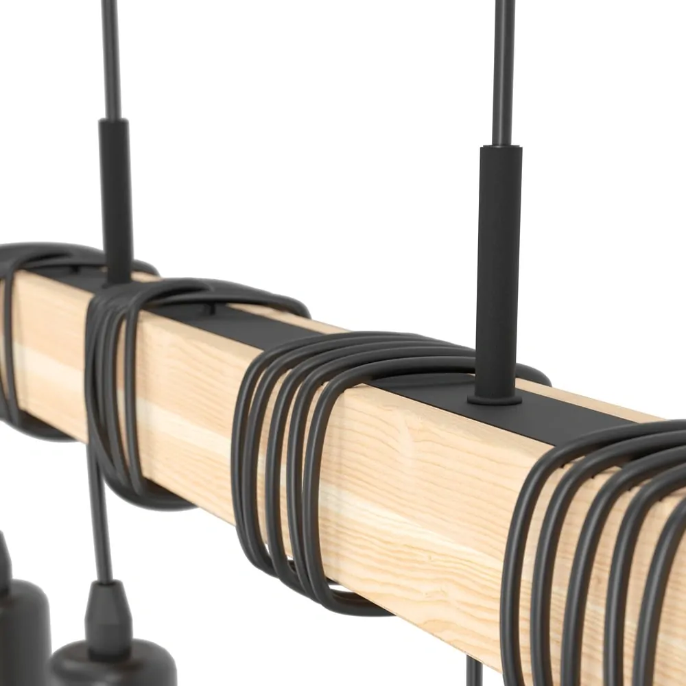 Eglo 43512 TOWNSHEND - Závěsný retro lustr se dřevem  4 x E27, 70cm