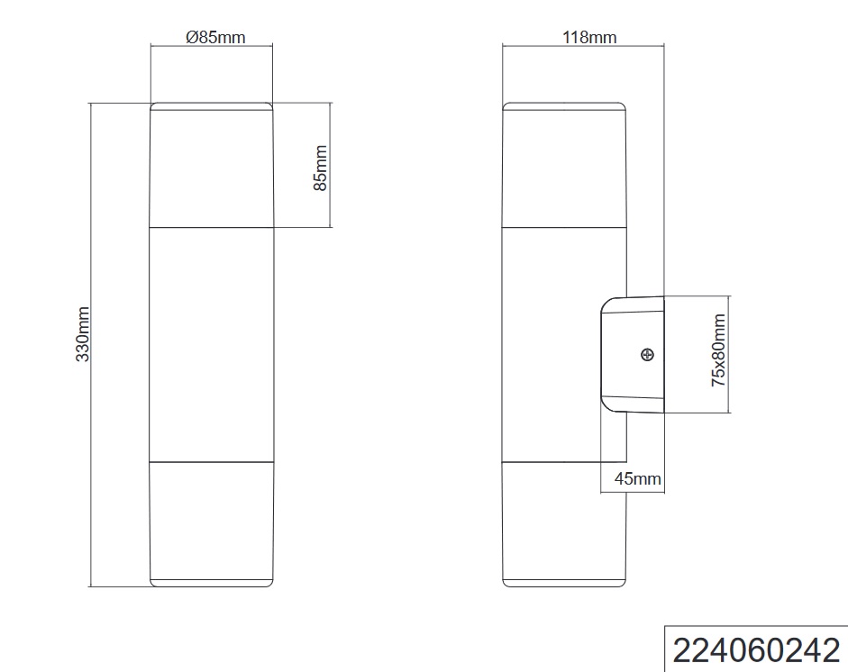 Trio Leuchten 224060242 HOOSIC - Nástěnné venkovní svítidlo 2 x E27, IP44