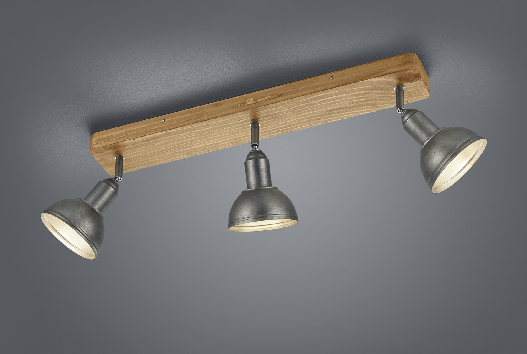 Trio Leuchten 803400367 DELHI - Stropní bodové svítidlo se dřevěnou monturou 3 x E14