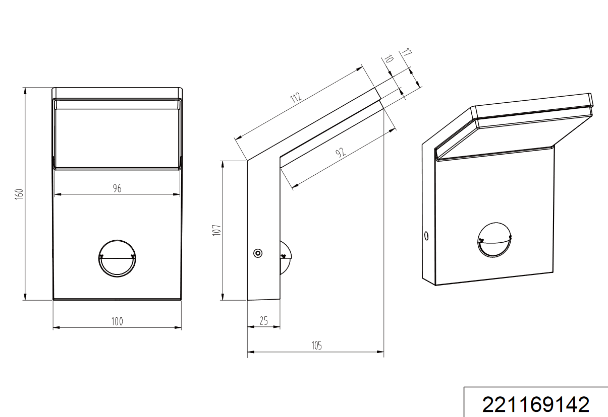 Trio Leuchten 221169142 PEARL - LED nástěnné venkovní svítidlo IP54 se senzorem pohybu, LED 9W, 3000K