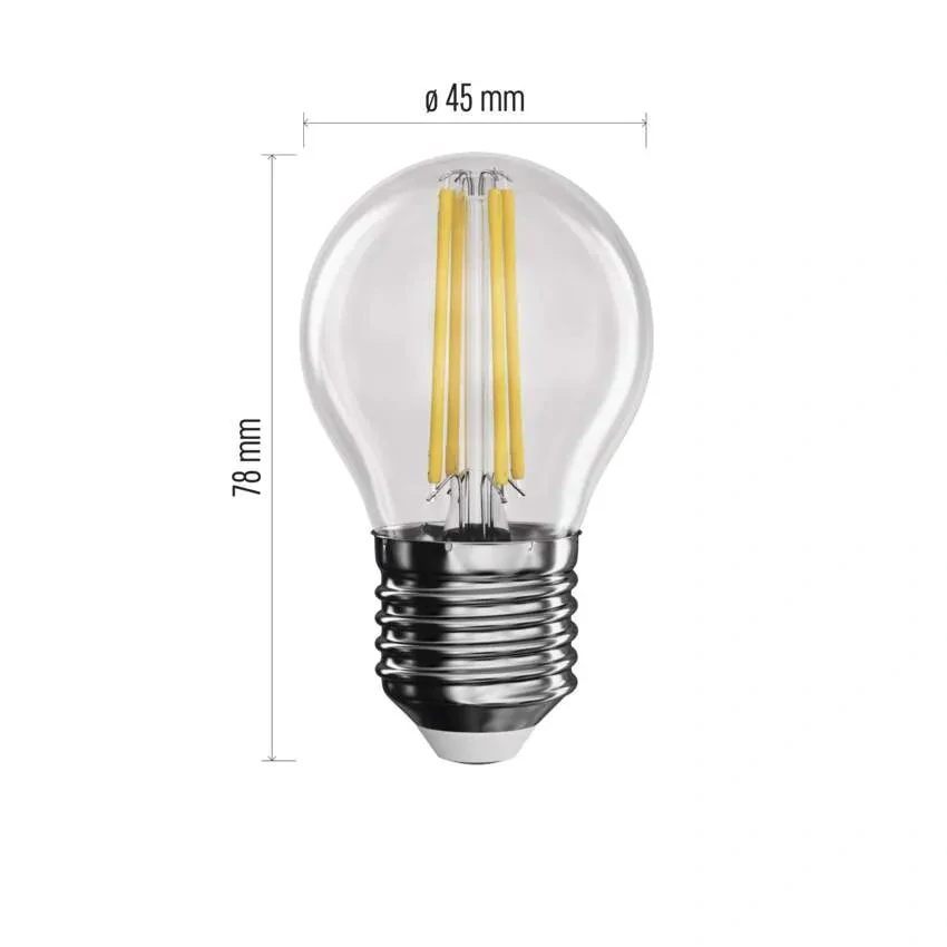 EMOS ZF1120 CRYSTAL RETRO E27 G45 - Retro LED E27 miniglobe žárovka 3,4W = 40W, LED filament