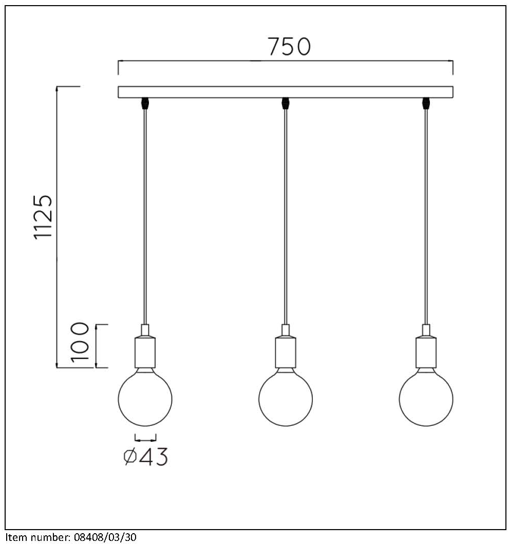 Lucide 08408/03/30 FIX MULTIPLE - Závěsný retro trojramenný lustr 3 x E27