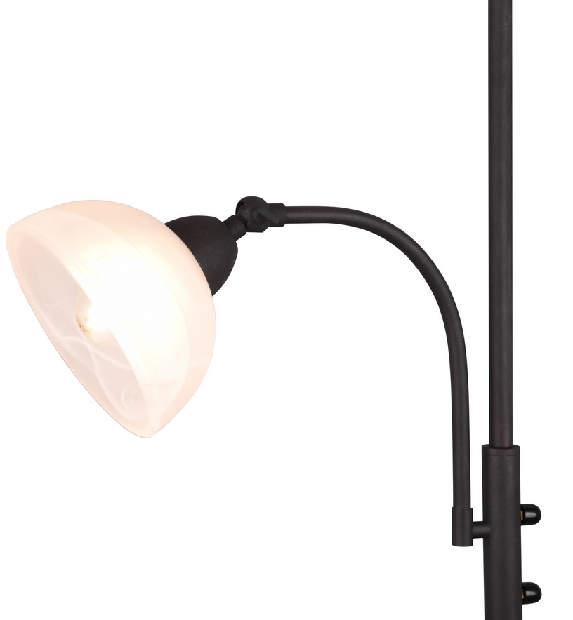 Trio Leuchten R46322024 COUNTRY - Rustilkální stojací lampa v hnědé barvě 1 x E27 + 1 x E14, výška 184cm