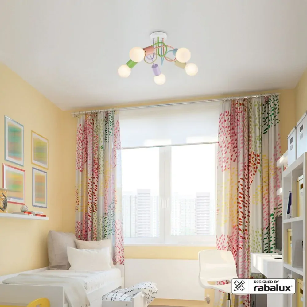 Rabalux 6340 LINETT- Stropní svítidlo v barevné kombinaci, 5x E27