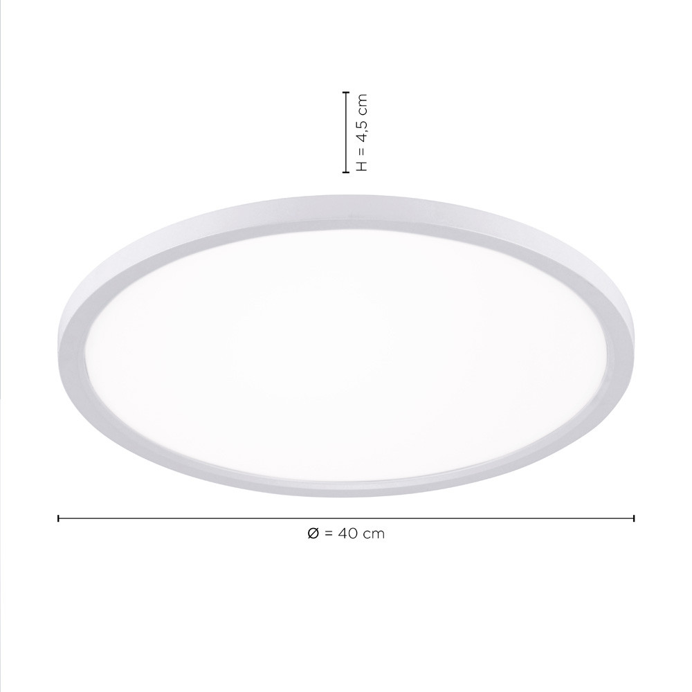 Leuchten Direkt 15571-16 FLAT - LED stropní svítidlo s dálkovým ovladačem, LED 23,5W, 2700-5000K, Ø 40cm
