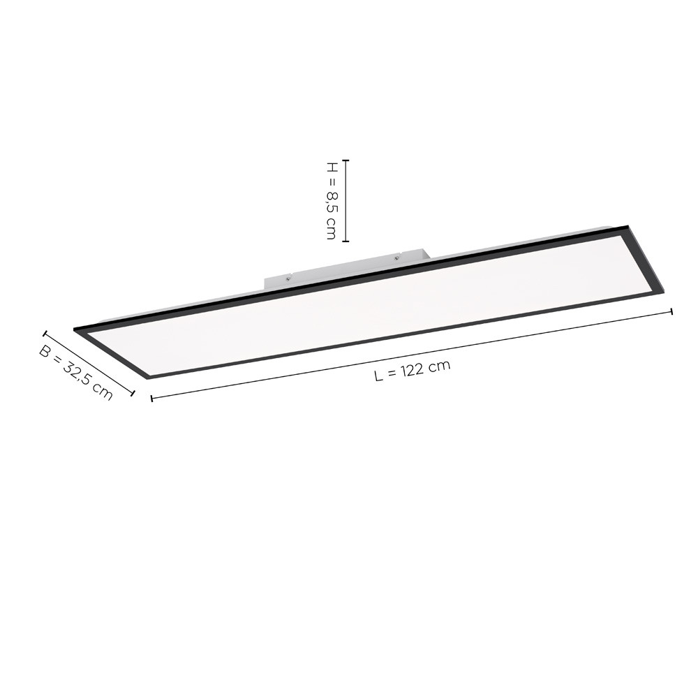 Leuchten Direkt 14757-18 FLAT - LED stropní svítidlo s dálkovým ovladačem, LED 36W, 2700-5000K, 122 x 30,5cm