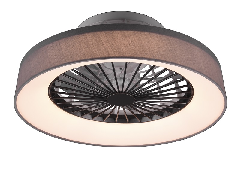Trio Leuchten R62662111 FARSUND - Stropní LED ventilátor s textilním stínidlem a dálkovým ovladačem, LED 30W, 3000-6500K, Ø 47cm