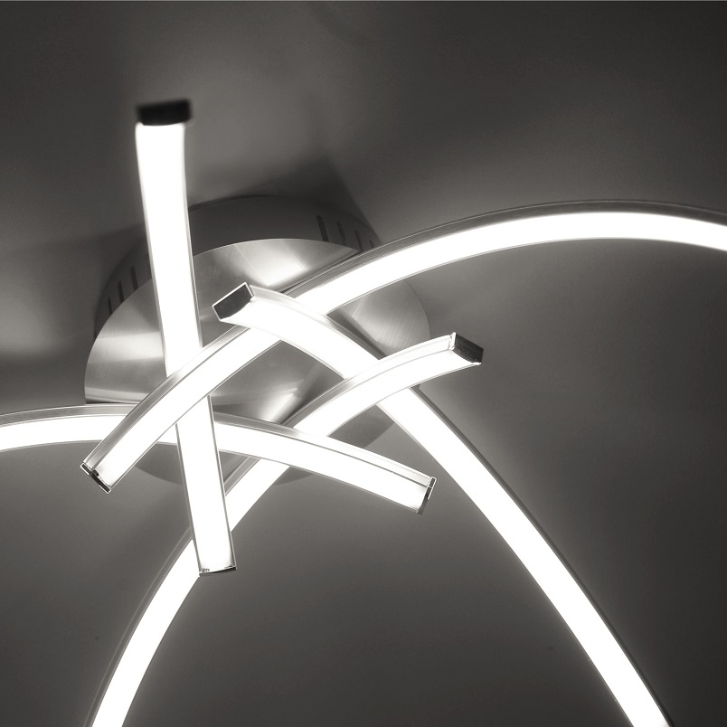 Leuchten Direkt 15340-55 VALERIE - LED stropní svítidlo v matném niklu, LED 18,5W, 3000K, Ø 47cm